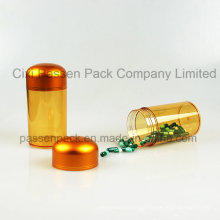 Amber Plastic Pharmaceutical Jar para óleo de peixe embalagem utilização (PPC-PETM-013)